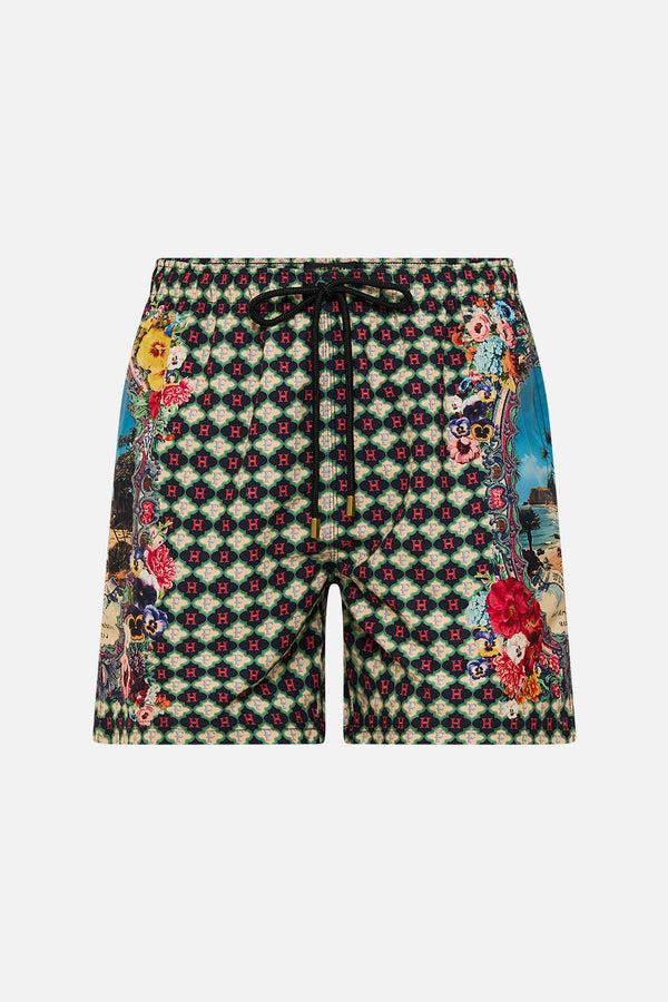 Camilla Mid Length Boardshort With Elastic Waist