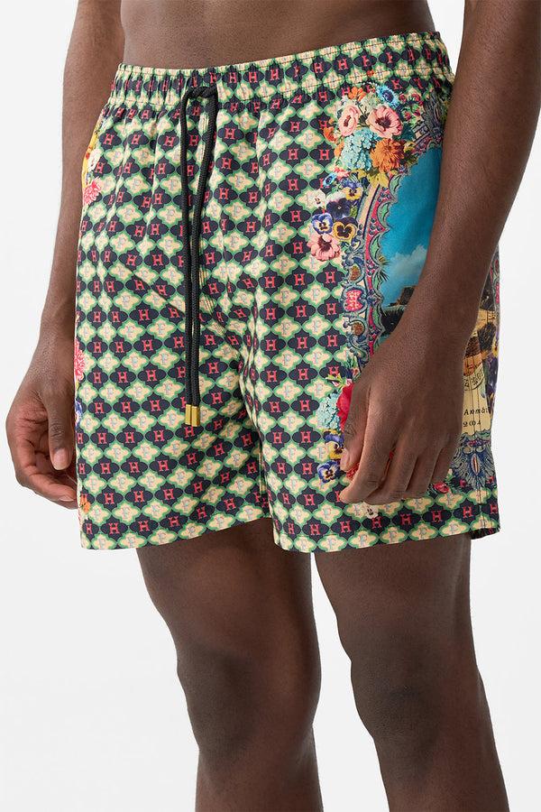 Camilla Mid Length Boardshort With Elastic Waist