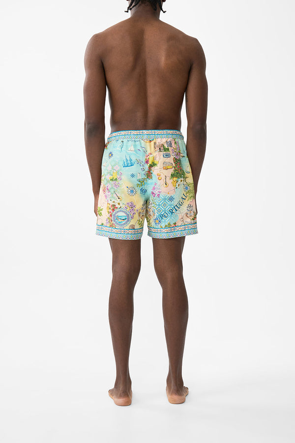 camilla mid length boardshort with elastic waist