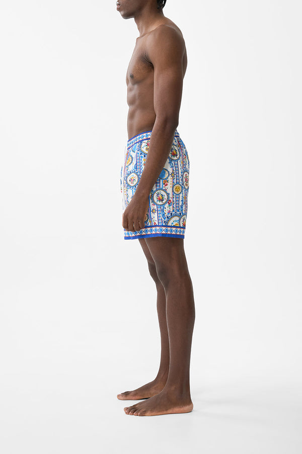 Camilla Mid Length Boardshort With Elastic Waist