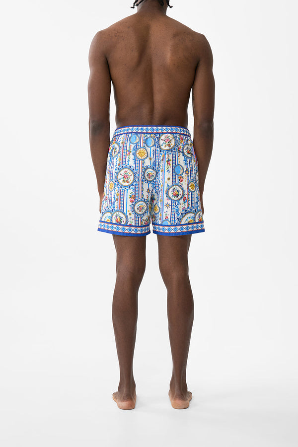 camilla mid length boardshort with elastic waist