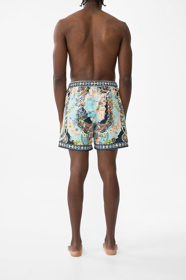 camilla mid length boardshort with elastic waist