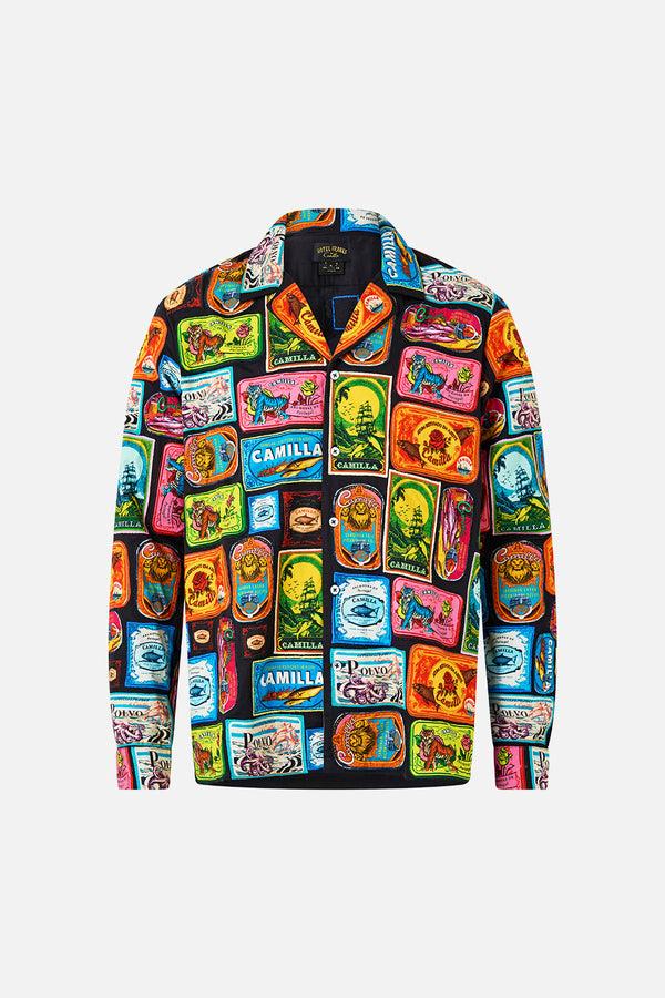 Camilla Patchwork Long Sleeve Camp Collar Shirt