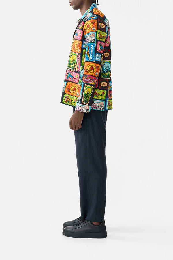 Camilla Patchwork Long Sleeve Camp Collar Shirt