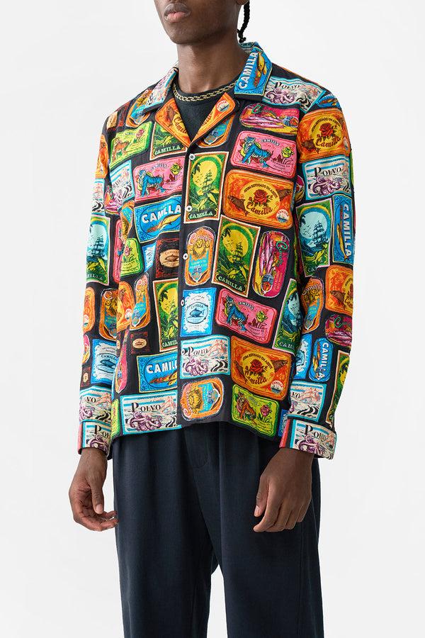 Camilla Patchwork Long Sleeve Camp Collar Shirt