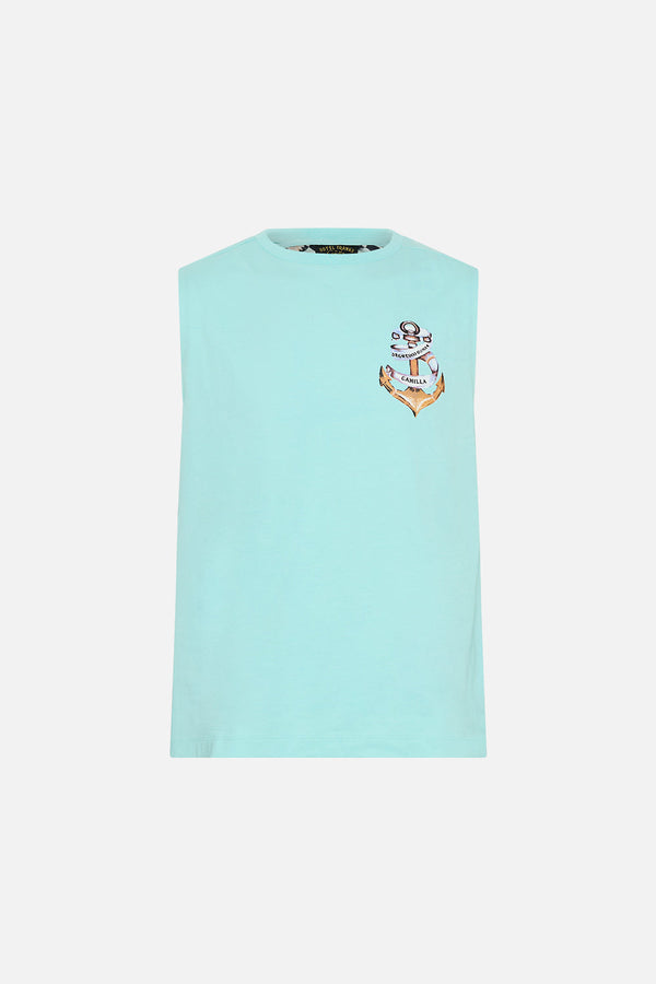 Camilla Relaxed Fit Tank With Silk Contrast Back