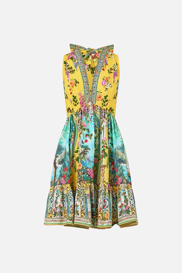 Camilla Ruffle Hem Halter Short Dress