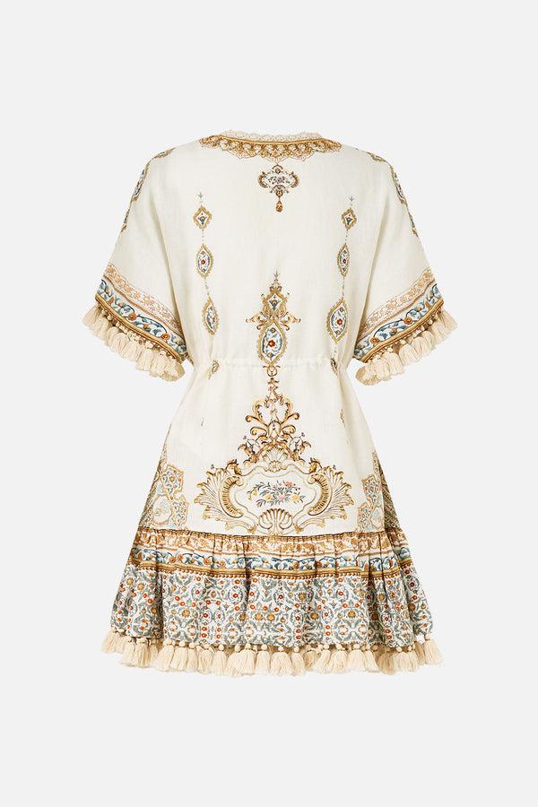 camilla short v neck embroidered dress