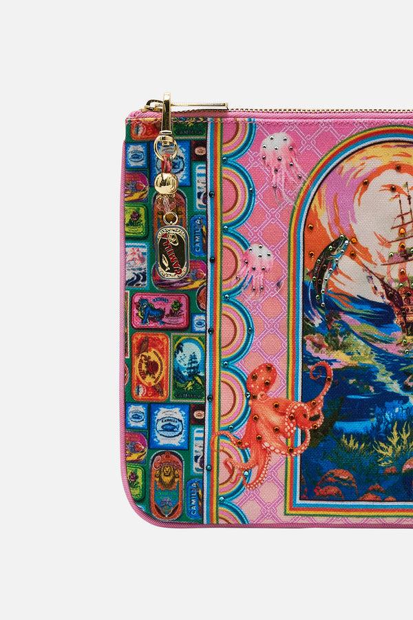 camilla small canvas clutch