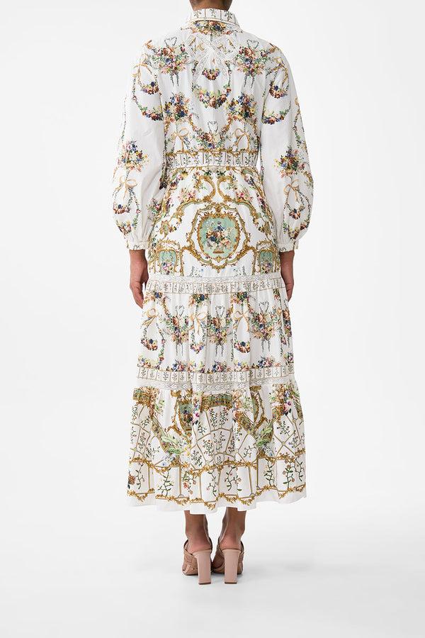 camilla tiered long shirt dress