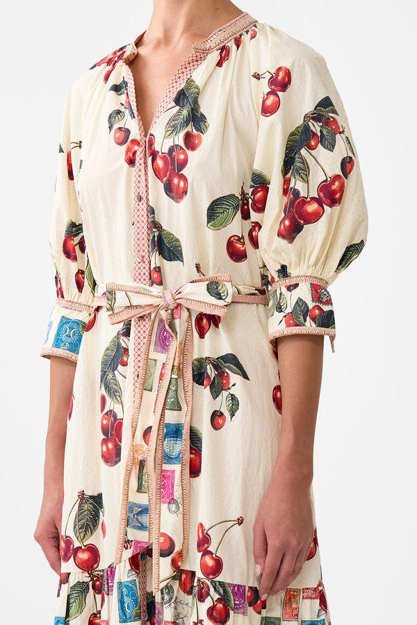 Camilla Tiered Shirt Dress With Short Sleeve