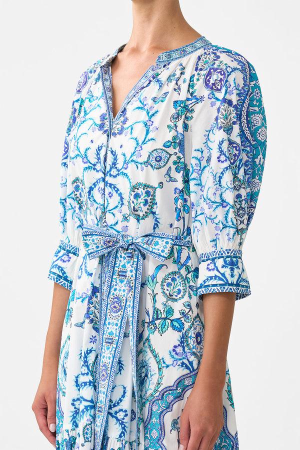 Camilla Tiered Shirt Dress With Short Sleeve