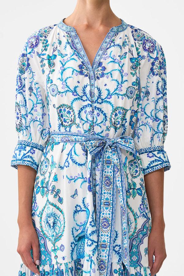 Camilla Tiered Shirt Dress With Short Sleeve