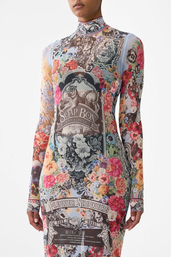 Camilla Turtleneck Mesh Dress