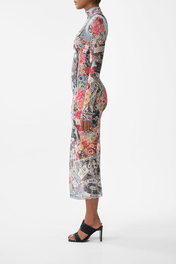 Camilla Turtleneck Mesh Dress