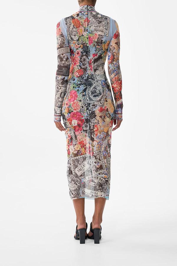 camilla turtleneck mesh dress