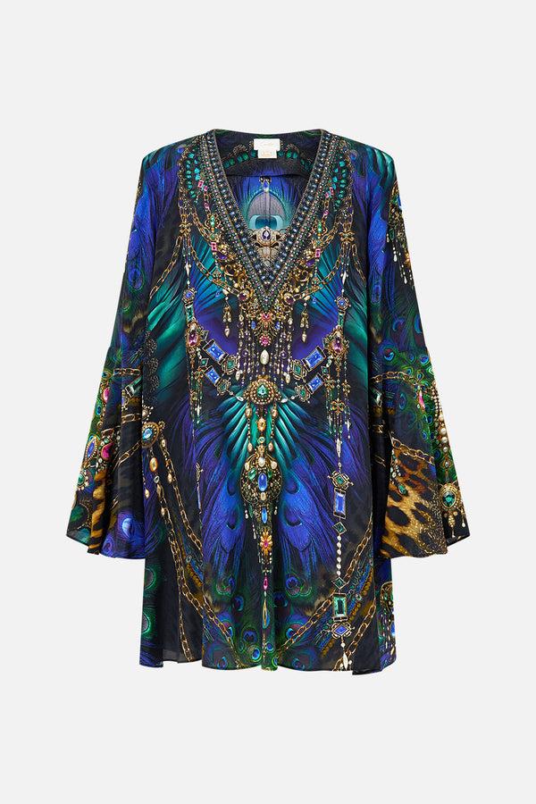 Camilla V-neck Flared Sleeve Mini Dress