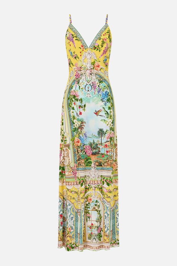 Camilla V Neck Full Length Bias Slip Dress