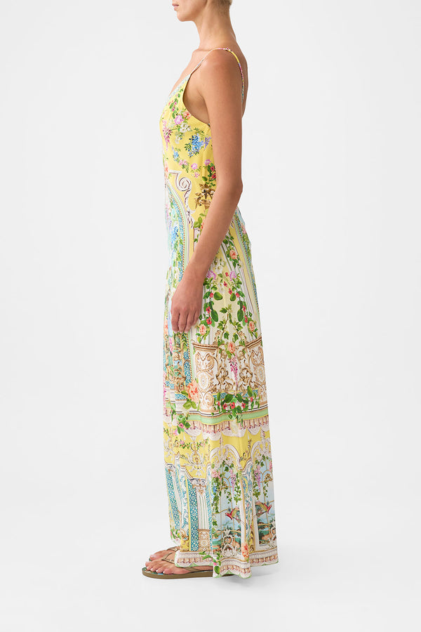 Camilla V Neck Full Length Bias Slip Dress