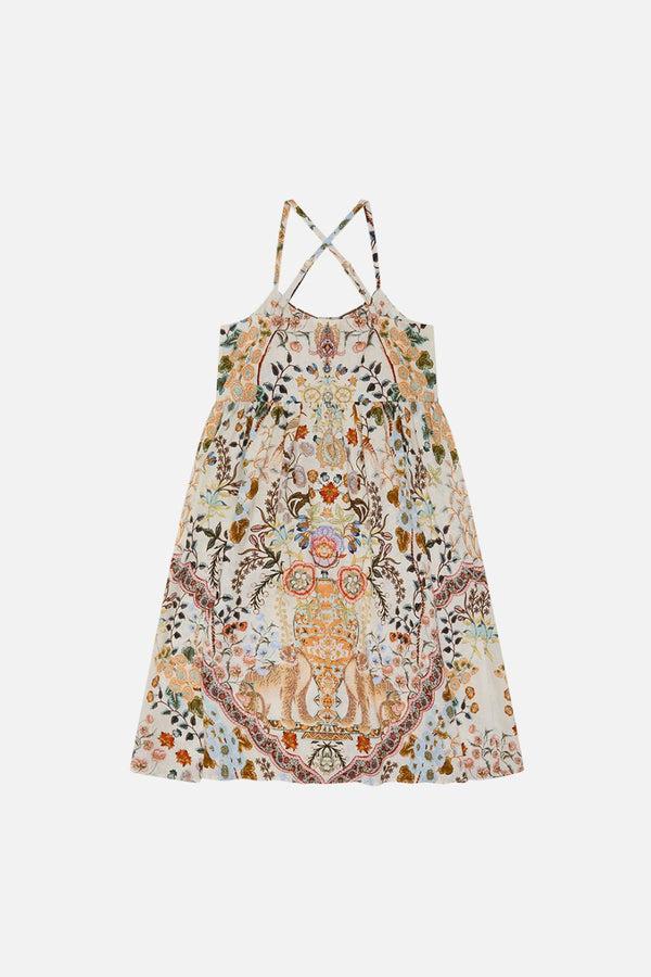 camilla kids strappy midi dress with crochet pockets 12-14