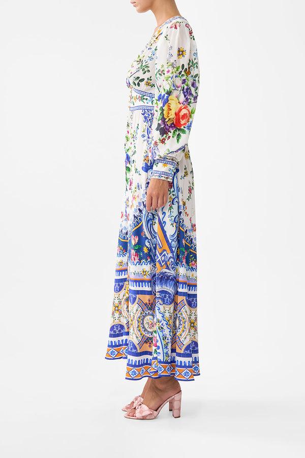 Camilla Shaped Waistband Dress With Gathered Sleeves