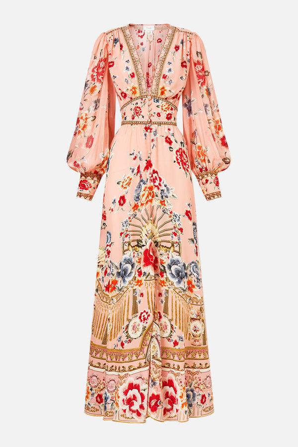 Camilla Shaped Waistband Dress With Gathered Sleeves