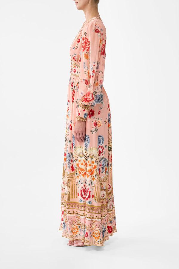 Camilla Shaped Waistband Dress With Gathered Sleeves