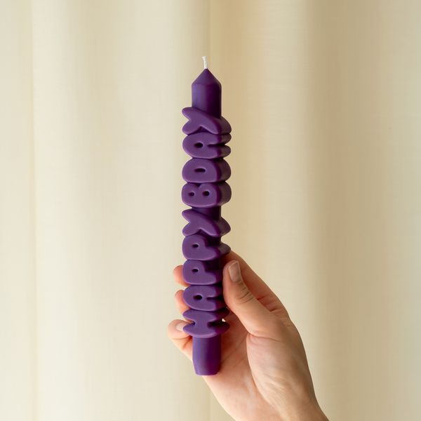candlehand 3D Taper Candles Happy Birthday Taper Candle