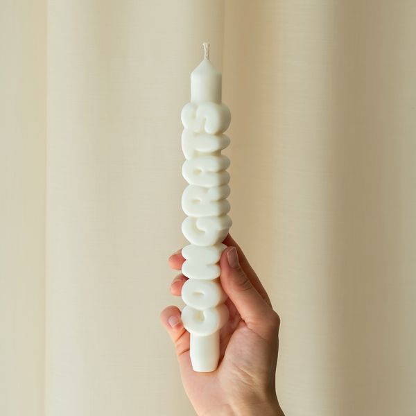 Candlehand 3D Taper Candles Congrats Taper Candle