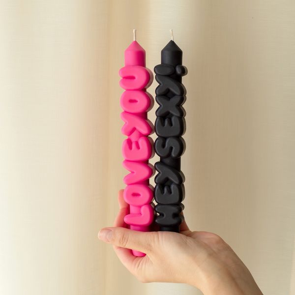 candlehand 3D Taper Candles LOVING SET 1