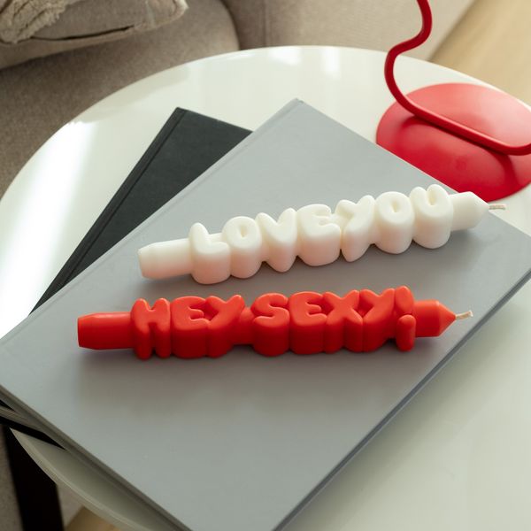 Candlehand 3D Taper Candles LOVING SET 2