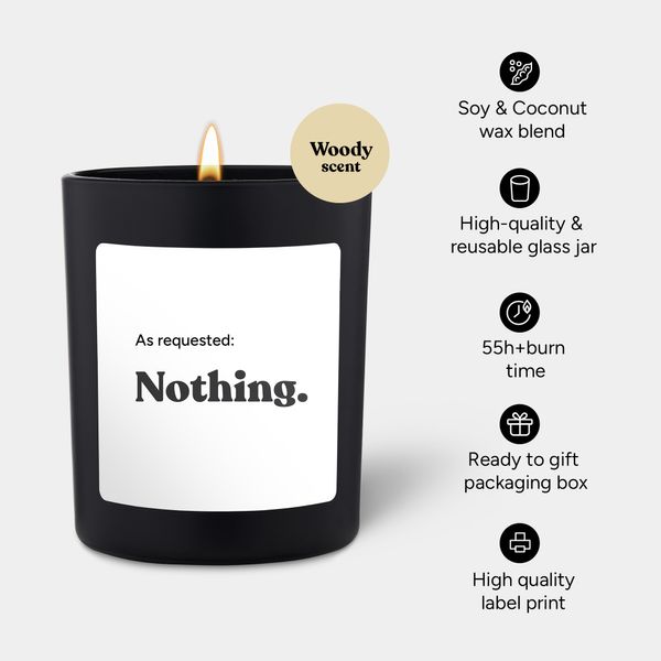 Candlehand Funny Quote Candle As Requested: Nothing