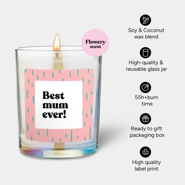 Candlehand Funny Quote Candle Best Mum Ever