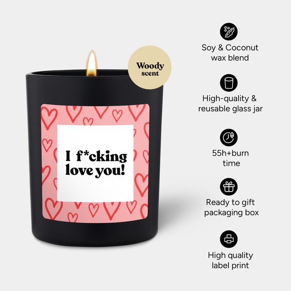 Candlehand Funny Quote Candle I F*cking Love You
