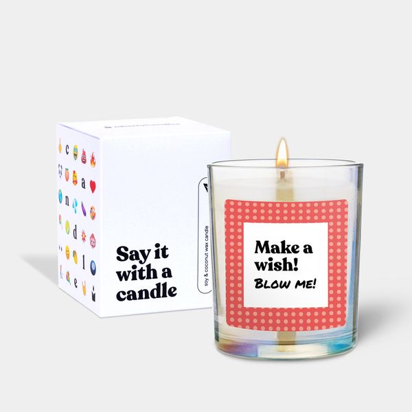 Candlehand Funny Quote Candle Make A Wish Blow Me