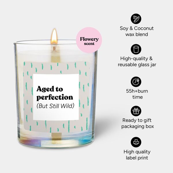 Candlehand Funny Quote Candle Aged To Perfection. But Still Wild