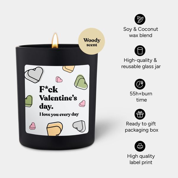 Candlehand Funny Quote Candle F*ck Valentine’s Day I Love You Every Day