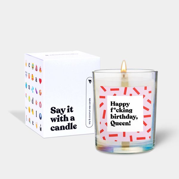 Candlehand Funny Quote Candle Happy F*cking Birthday Queen