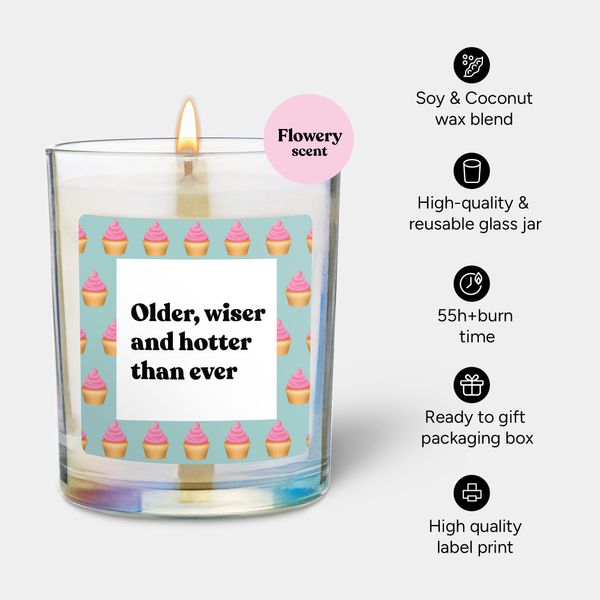 Candlehand Funny Quote Candle Older Wiser And Hotter Than Ever