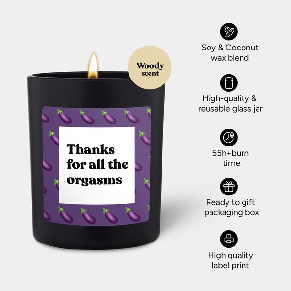 Candlehand Funny Quote Candle Thanks For All The Orgasms