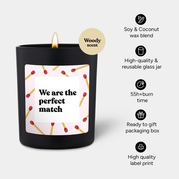 Candlehand Funny Quote Candle We Are The Perfect Match