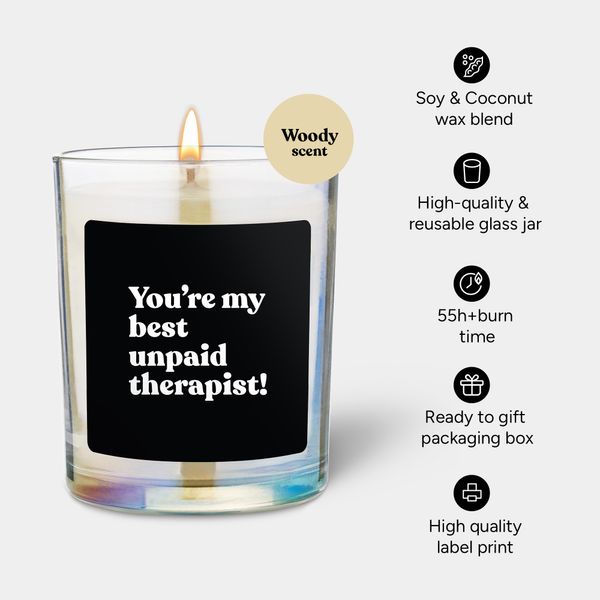 Candlehand Funny Quote Candle You’re My Best Unpaid Therapist