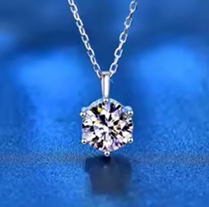 candy candle 2.0ct VVS1 D Colour Moissanite Necklace 925 Solid Sterling Silver Chain with Certificate