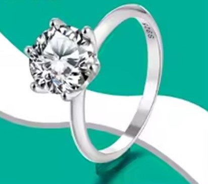 candy candle 3CT Moissanite Ring Solitaire ring Sterling Silver 925