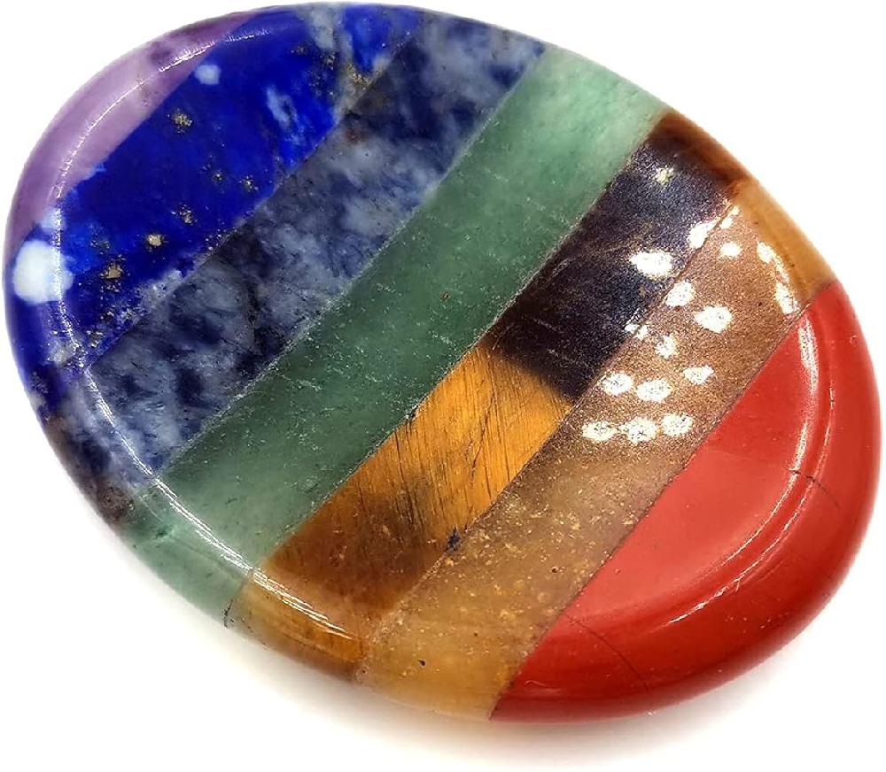 Candy Candle 7 Chakra Thumb Worry Stone – Healing Crystals For Anxiety Relief