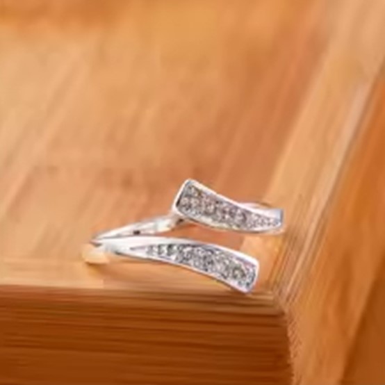 Candy Candle 925 Sterling Silver AAA Zircon Open Ring (Resizable)