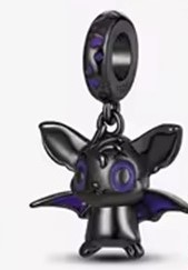 Candy Candle 925 Sterling Silver Bat Charm (Dark Collection)