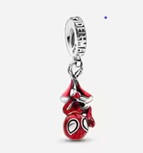 candy candle 925 Sterling Silver Hanging Spider-Man Charm