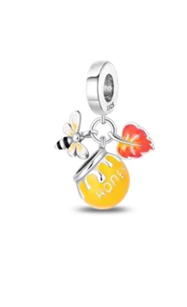 Candy Candle 925 Sterling Silver Honey Bee Pot Charm