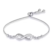 candy candle 925 Sterling Silver Infinity Adjustable Bracelet ♾️✨